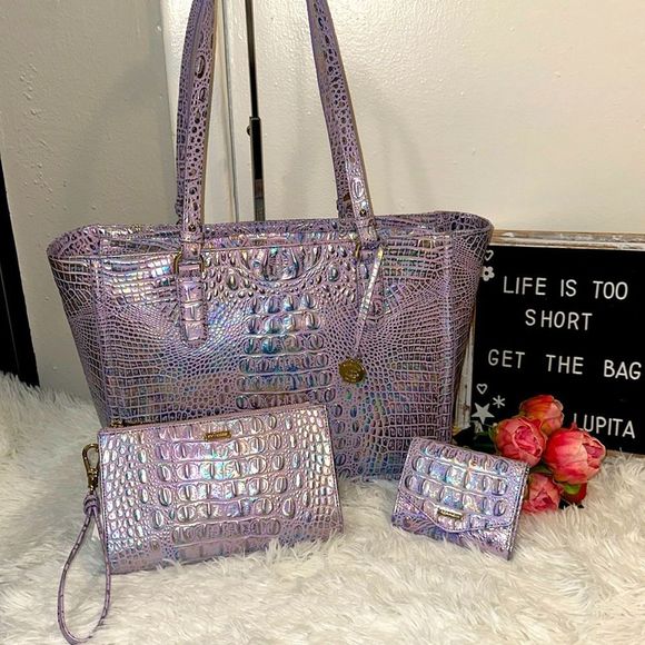 Brahmin Handbags - Brahmin Violet wonderland Ashlee bag Small Veronica wallet & Daisy wristlet set